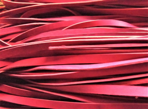 Fettleder Meterware - Rot /8mm